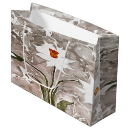 大理石の水仙 ラージペーパーバッグ