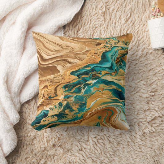 大理石の水彩 クッション (ブランケット)