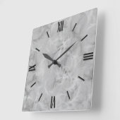 大理石の渦巻のプリント-静かに灰色 スクエア壁時計 (傾斜)