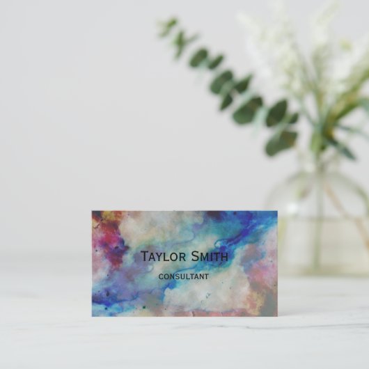 大理石の渦巻のペンキの石色の名刺 名刺 (スタンド正面)