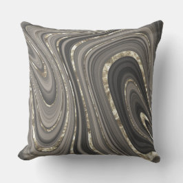 大理石の灰色の黒い波 アウトドアクッション