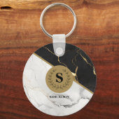 大理石の無モノグラムの時化 キーホルダー (裏面)