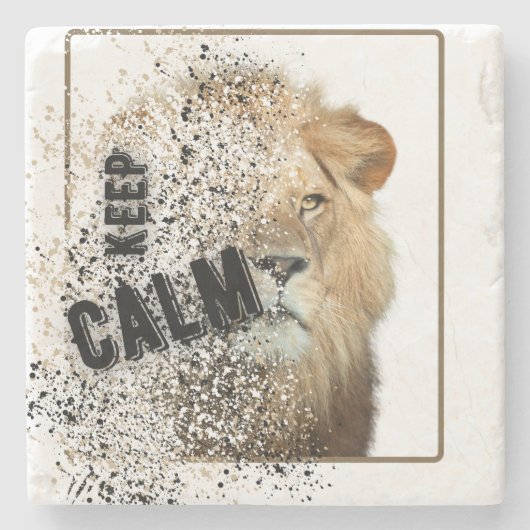 大理石の獅子 ストーンコースター (正面)