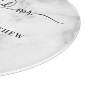 大理石の白い名前mr エレガント mrs新し結婚い カッティングボード (角)