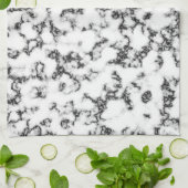 大理石の白黒背景 キッチンタオル (折り畳み)