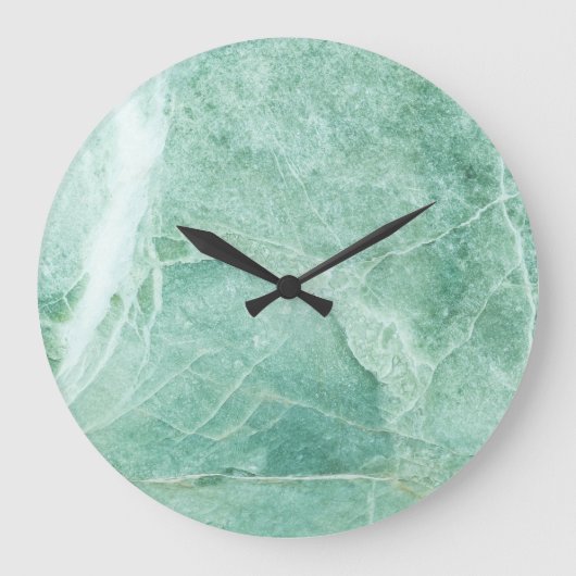 大理石の石模様、緑のテクスチャ。 ラージ壁時計 (正面)