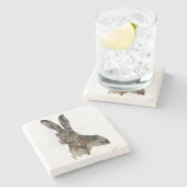 大理石の石造りのコースターのノウサギ ストーンコースター (横)