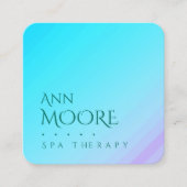 大理石の石造りの薄緑の青 スクエア名刺 (正面)