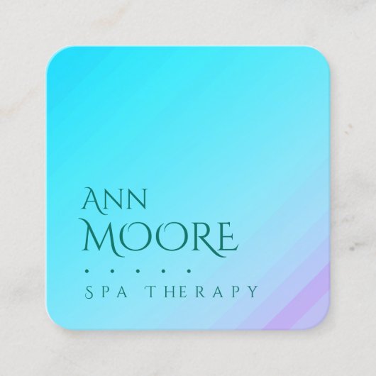 大理石の石造りの薄緑の青 スクエア名刺 (正面)