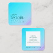 大理石の石造りの薄緑の青 スクエア名刺 (正面/裏面)
