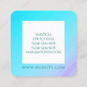 大理石の石造りの薄緑の青 スクエア名刺 (裏面)