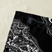 大理石の神秘的な – アゲートのエレガンス – 黒と白 –  ビーチタオル (インサイチュ)