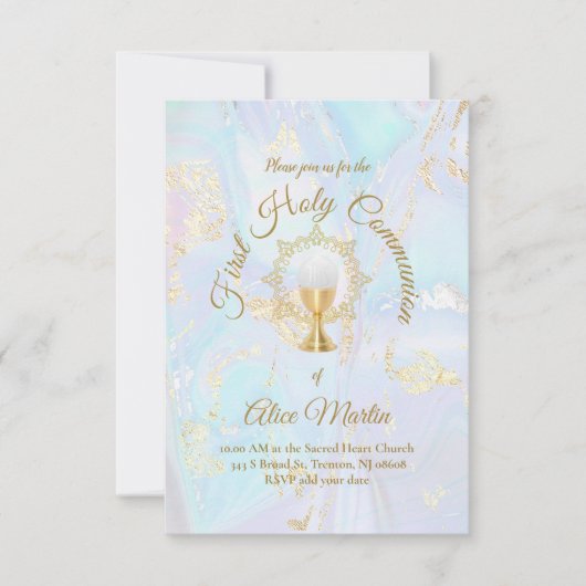大理石の第1聖餐式 招待状 (正面)