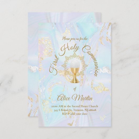 大理石の第1聖餐式 招待状 (正面/裏面)