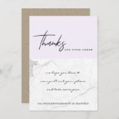 大理石の紫色のテクスチ企業のャのビジネスロゴ サンキューカード (正面/裏面)