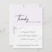 大理石の紫色のテクスチ企業のャのビジネスロゴ サンキューカード (正面)