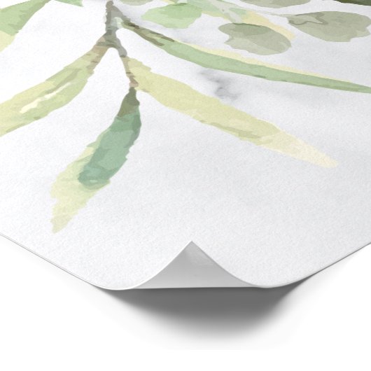 大理石の緑の写真お祝いのライフサイン ポスター (角)