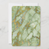 大理石の緑金ゴールドのブライダルシャワーの招待状 招待状 (裏面)