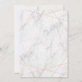 大理石の線画のばら色の金ゴールドの婚約の招待状 招待状 (裏面)