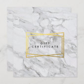 大理石の背モダン景サロンギフト証明書 (正面/裏面)