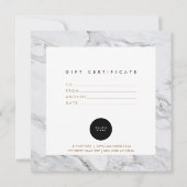 大理石の背モダン景サロンギフト証明書 (裏面)