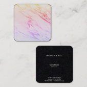 大理石の背景の虹Ipanema スクエア名刺 (正面/裏面)