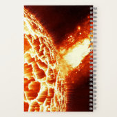 大理石の背景を持つ黒と緑の十字 ノートブック (裏面)