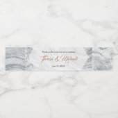 大理石の背景パターン、エレガントなウェディングスクリプト ペットボトルラベル (シングルラベル)