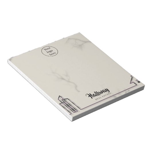 大理石の背景建物と家実在家の不動産 ノートパッド (アングル)