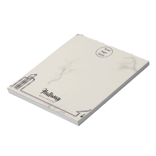 大理石の背景建物と家実在家の不動産 ノートパッド (回転)