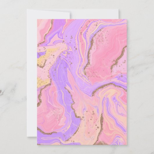 大理石の背景 - ピンクとパープル 招待状 (正面)