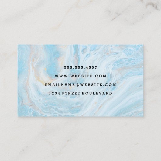 大理石の背景（青） |大文字 名刺 (裏面)