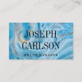 大理石の背景（青） |大文字 名刺 (正面)