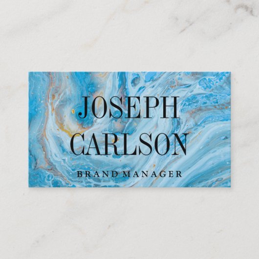 大理石の背景（青） |大文字 名刺 (正面)