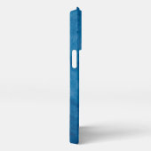 大理石の背景（青） iPhoneケース (右側面)