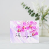 大理石の色の紫のラン感謝していド ポストカード (スタンド正面)