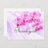大理石の色の紫のラン感謝していド ポストカード (正面/裏面)