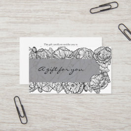 大理石の花の贈与証明書 名刺