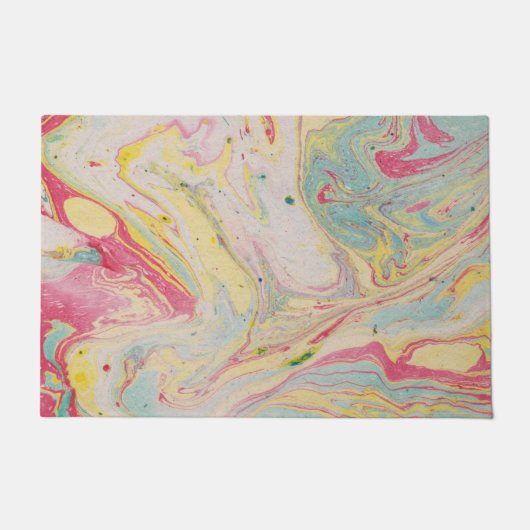 大理石の花崗岩テクスチカラフルャ ドアマット (正面)