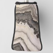大理石の花崗岩テクスチャ白黒宝石 ゴルフヘッドカバー (回転90)
