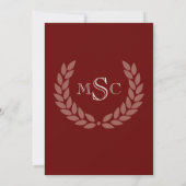 大理石の花輪　モノグラム　クラシック　大学卒業 招待状 (裏面)