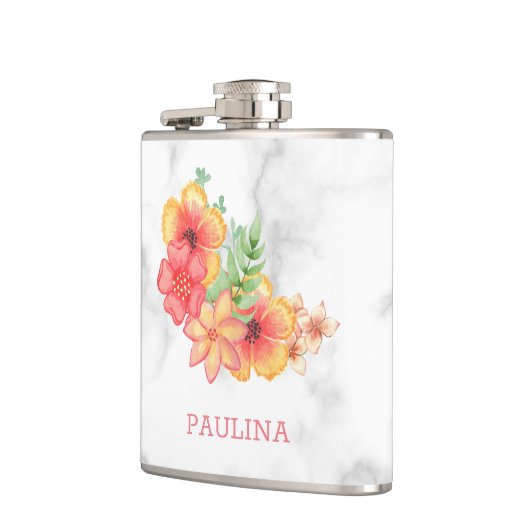 大理石の花 フラスク (左)