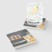 大理石の虎猫猫のコースター ストーンコースター (横)