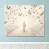 大理石の蝶幻想的な3D効果アートプリント キャンバスプリント (インサイチュ (ウッドフロア))