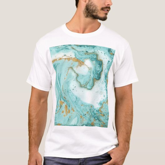大理石の装飾テクスチャー芸術的、抽象芸術絵を描 Tシャツ (正面)