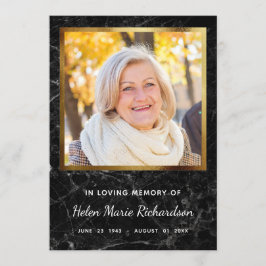 大理石の記念の写真の悔やみや弔慰のサンキューカード サンキューカード