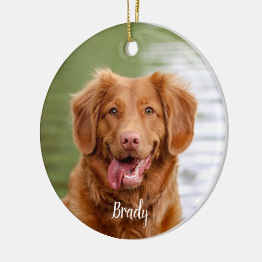 大理石の記憶引用文ドッグフォトペットメモリアル セラミックオーナメント (左)