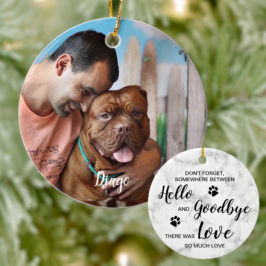 大理石の記憶引用文ペット記念犬の写真 セラミックオーナメント