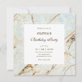 大理石の誕生日 招待状 (正面)