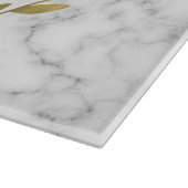 大理石の質のフェイクな金ゴールドホイルのモノグラム カッティングボード (角)